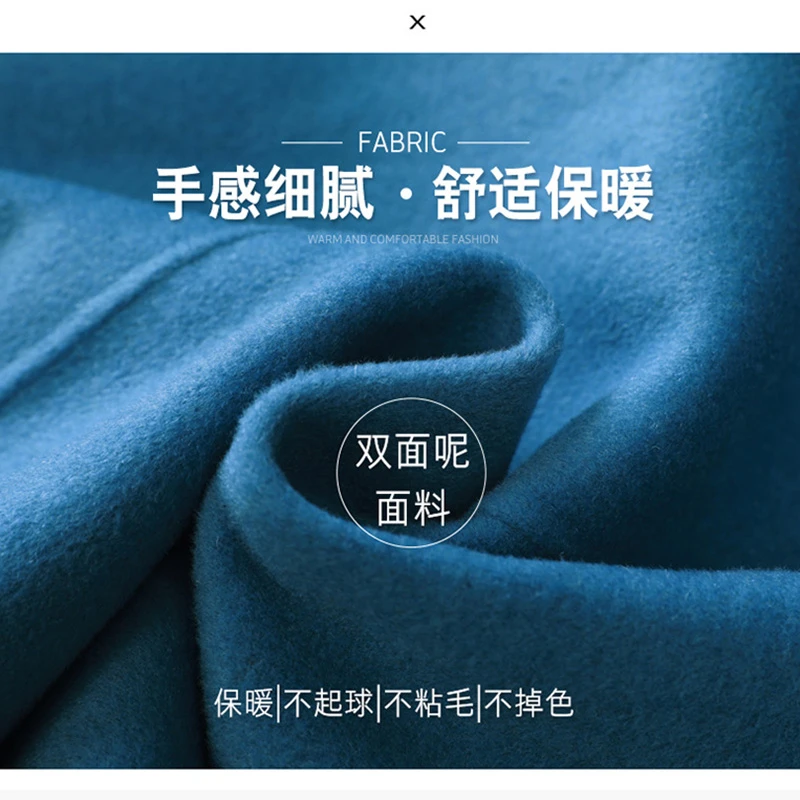 

Solid Long Double Sided Wool Coat Women 2020 Autumn And Winter Turn-down Collar Winter Jacket Korean Elegant Casaco Feminino