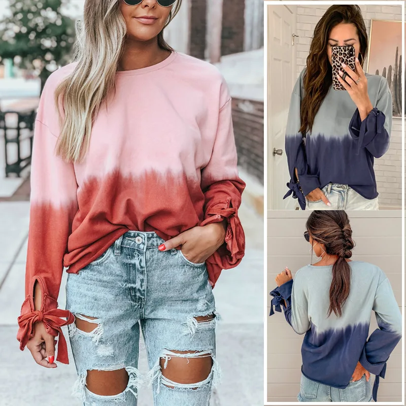 

2019 Fashion Women's Long-sleeved Shirt Printed Round Neck Sweatshirt Slim-fit Streetwear Printing Sweatshirt Women