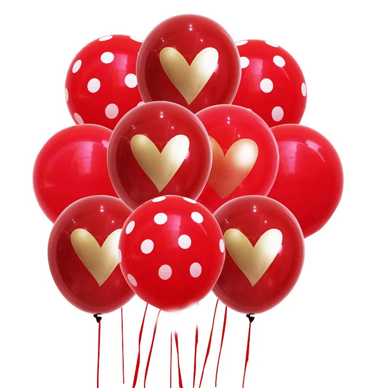 

50 /100pcs 12 inch Red Love Heart latex balloons wedding confession anniversary Decoration Air Balloon Marriage gift Helium Ball