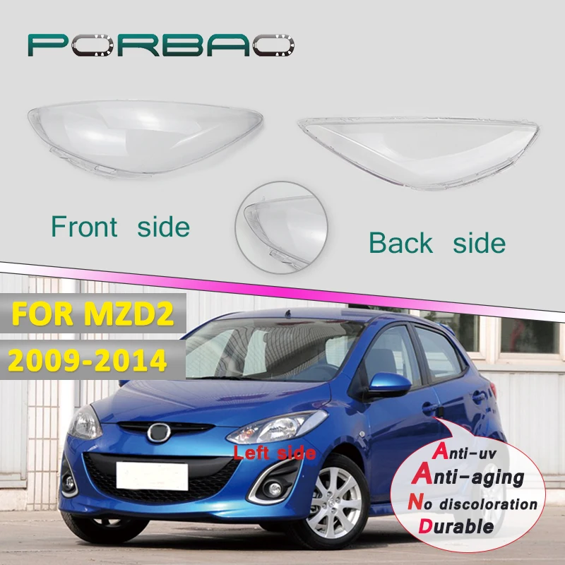 

Headlight Lens Cover 4Doors for Mazda 2 Clear Lampcover Transparent Lampshade Replacement Headlamp Shell 2009-2014 Repair Tool