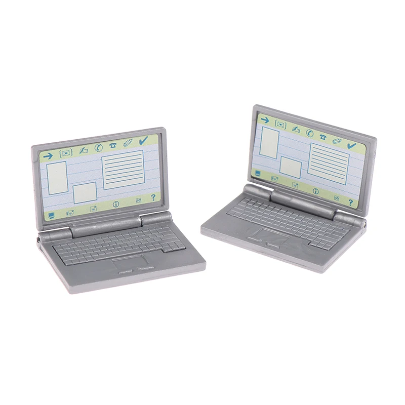 

1 Pc 1:12 Dollhouse Miniature Simulation Laptop Computer Model For Miniature Dollhouse Study Room Furniture Accessories