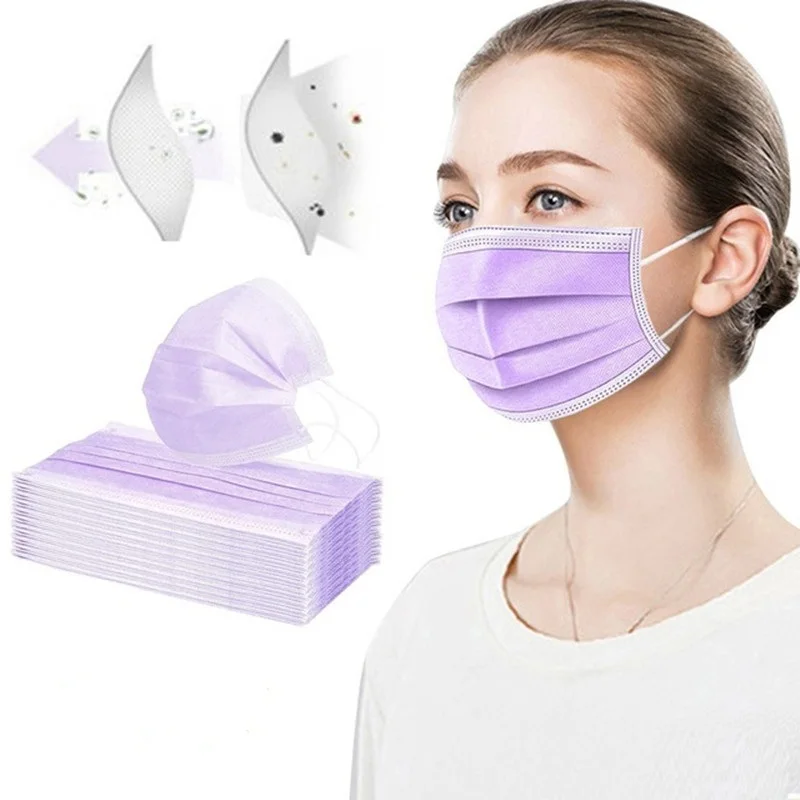 50/100/200/500/1000pcs 3Layer Mask Blue Disposable Nonwoven Face Mouth Breathable Protective Hygiene Safe | Красота и здоровье