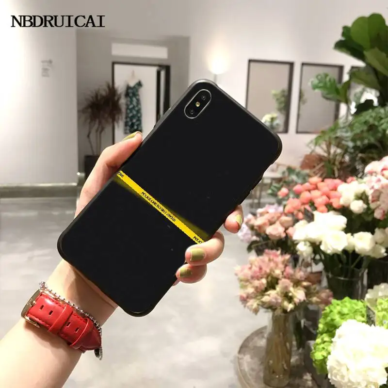 

PENGHUWAN off yellow warning Bling Cute Phone Case for iPhone 11 pro XS MAX 8 7 6 6S Plus X 5S SE XR case
