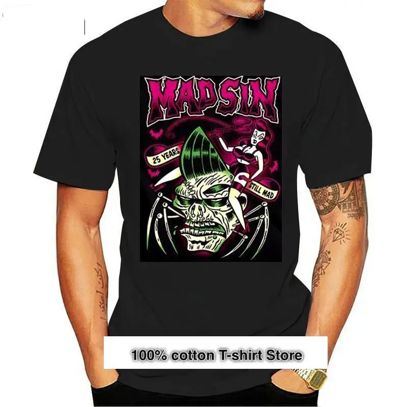 

Mad Sin-camiseta negra для мужчин и женщин, камуфляжная футболка, новая модная