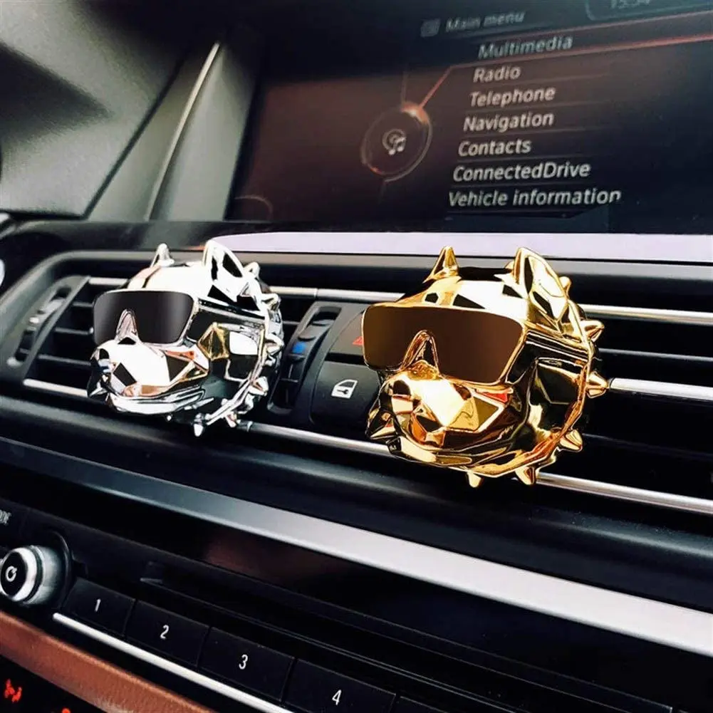 

Bulldog Air Freshener Clip Car Perfume Diffuser Auto Styling Decoration Perfume Scent Vent Clip Holder With Fragrance Slice