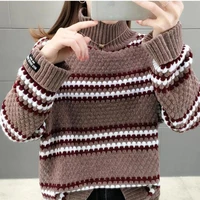 dimi knitted sweater loose long sleeve knitting sweater autumn winter new womens high neck pullover