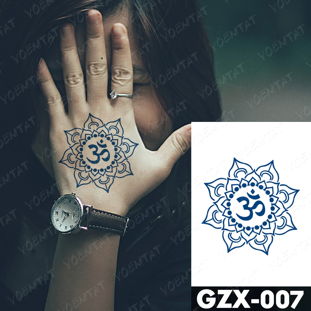 

Juice Lasting Waterproof Temporary Tattoo Sticker Mandala flower Geometric Flash Tatoo Male Arm Thigh Body Art Fake Tatto Female