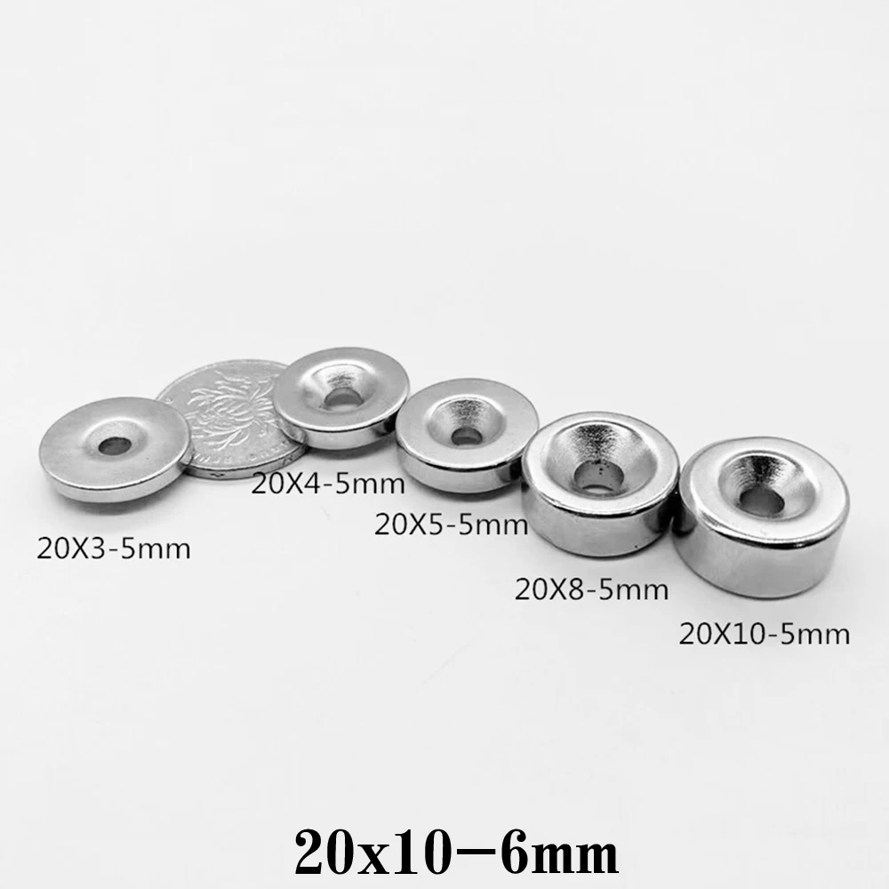 Цилиндрические редкоземельные потайные магниты 20*10 мм Круглые неодимовые