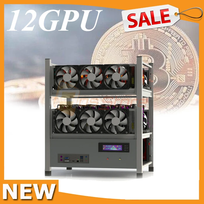 12 GPU открытое воздушное Майнинг Штабелируемый компьютер чехол 2X 6GPU удлинитель