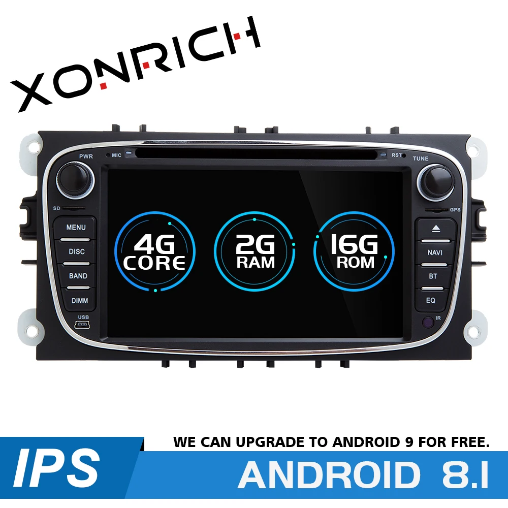 Xonrich Автомобильный мультимедийный плеер Android 8 1 GPS Авторадио 2 Din для Ford Focus Mondeo 4 S-Max