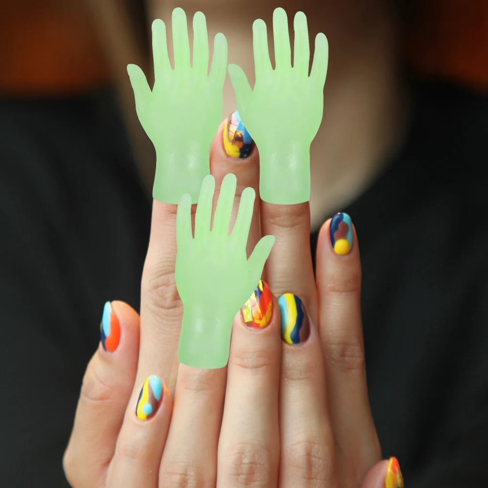 

2 Pcs Luminous Finger Puppets Hand Shape Finger Puppets Mini Hand Model