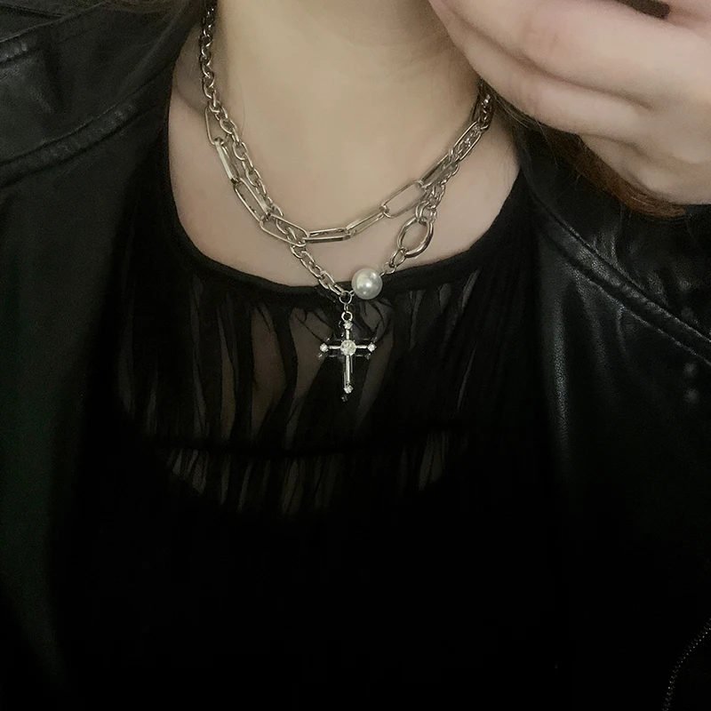 Двухслойное ожерелье в стиле нормкор элегантное толстое ретро Ins хип хоп свитер