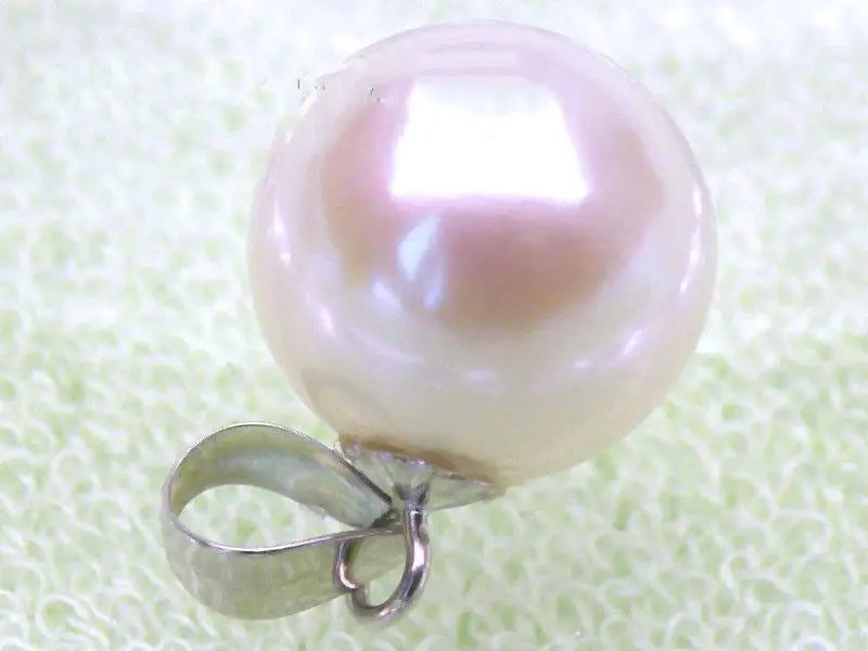 

Perfect round 9.7mm white Australia south sea pearl pendant white gold gift