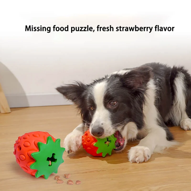 

Dog Chew Toys for Missing Food Puzzle Pitaya Indestructible Dog Dental Toys Interactive Treat Toys Rubber