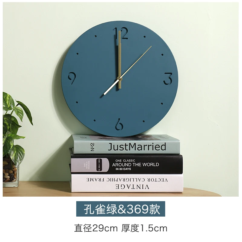 Настенные часы в винтажном стиле простые голубые настенные с циферблатом для