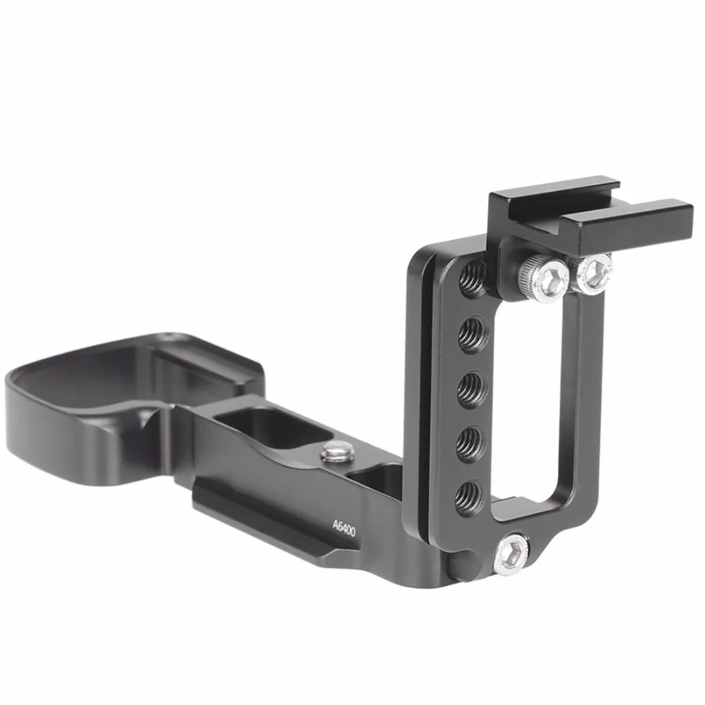 CNC алюминий вертикальная съемка Quick Release L пластина Кронштейн держатель рукоятка для sony A6400 Dslr камера Поддержка с холодным башмаком