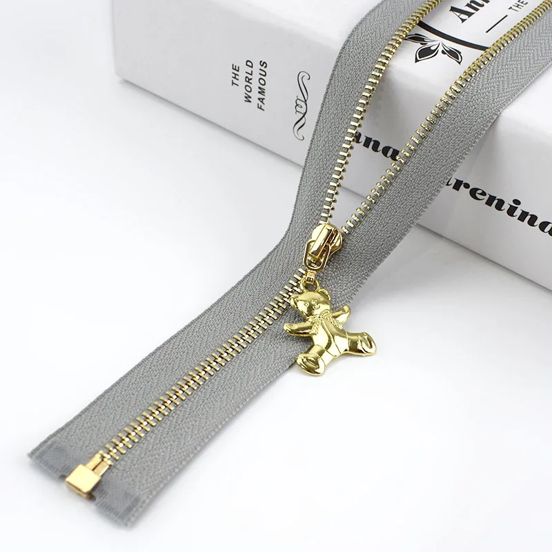 Серый Meetee 2 шт 40-70 см 3# Металлические молнии Open-End Авто замок золотая молния DIY сумки кошелек Декор одежды молния Швейные аксессуары ZA049 - Цвет: Серый