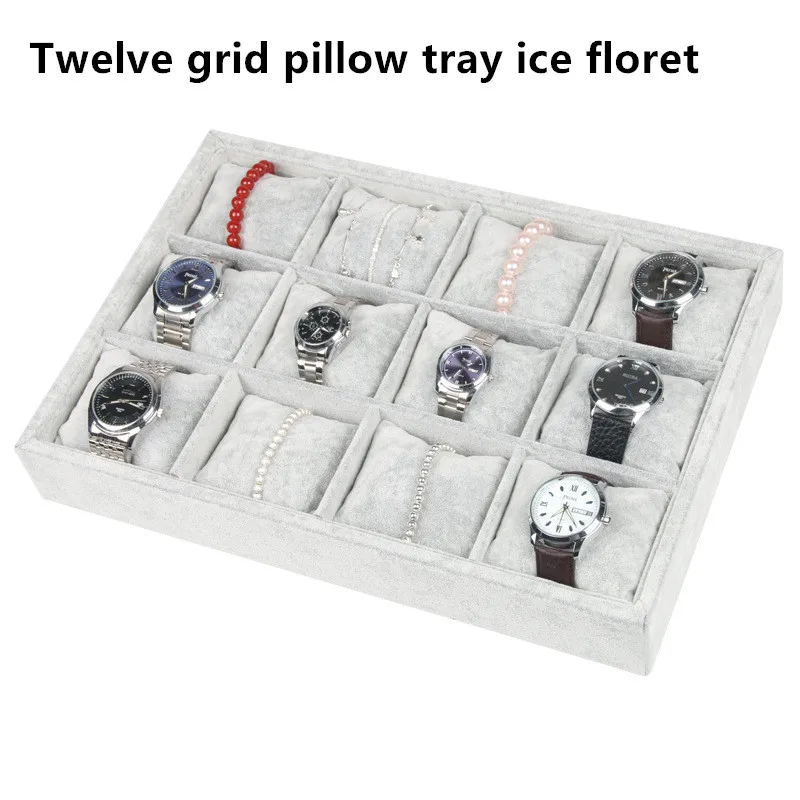 Бархатный фланелевый чехол для часов с 12 сетками ящик хранения роскошные