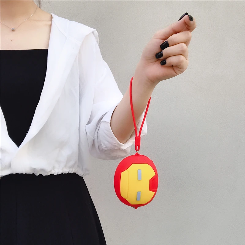 Мини-сумка для наушников с мультяшным аниме железный человек мягкие силиконовые