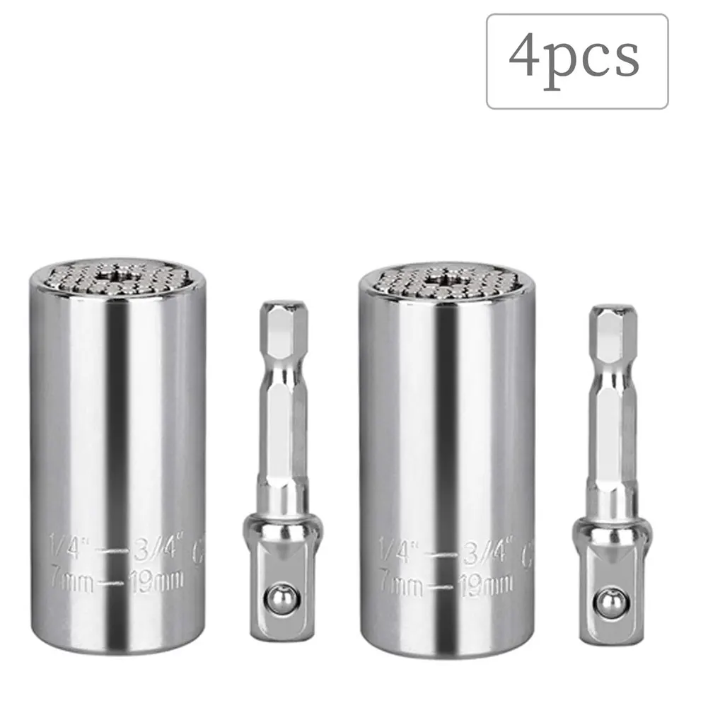 

Universal Socket Grip Adapter 7mm-19mm Multi-Function Socket Wrench Repair Hand Tool Power Drill Ratchet Adapter Set 4PCS