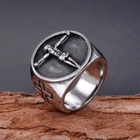 retro mens jesus cross ring european and american personality stainless steel jewelry accessories boyfriend gift wholesale