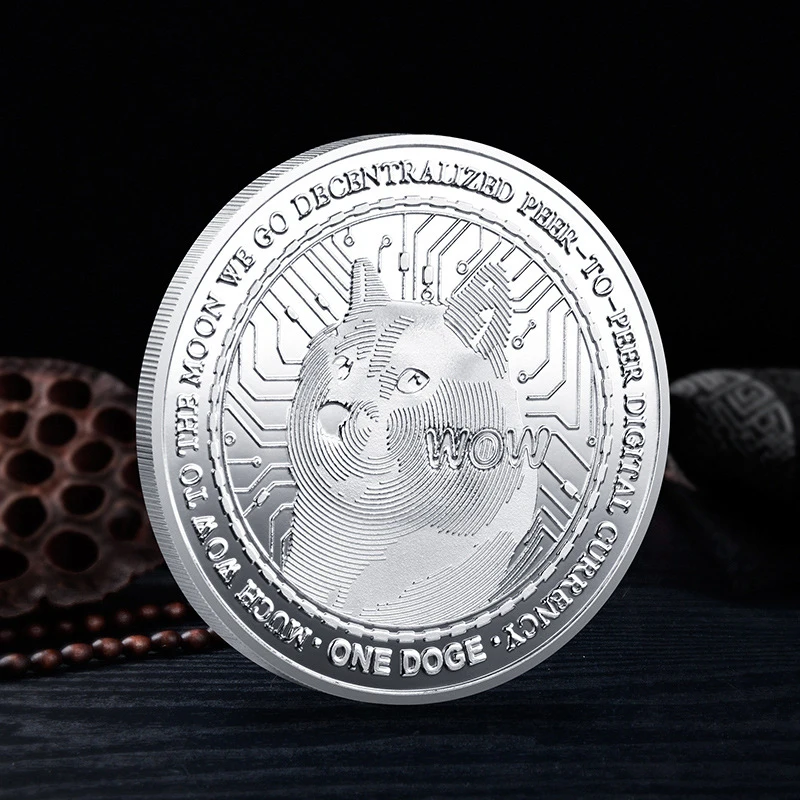 

Funny Dogecoin Doge Commemorative Coins Collection Wow Dog Pattern Souvenir