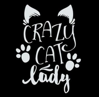 New Cute Crazy Cat Lady Car Stickers Decals Styling High-quality for Bumper Rear Windshield Vinyl Cover scratches 1515cm
