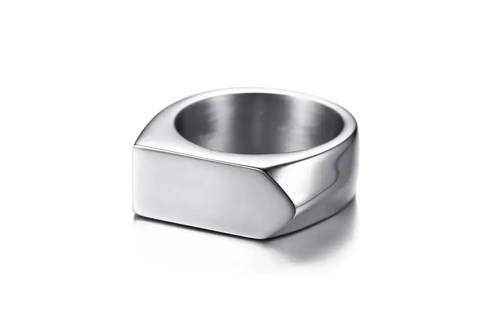 Mirror silver Золотое черное серебряное одноцветное байкерское кольцо для женщин панк геометрическое титановое кольцо из нержавеющей стали мужское кольцо модное ювелирное изделие подарок Размер США 7-12 - Цвет основного камня: Mirror silver