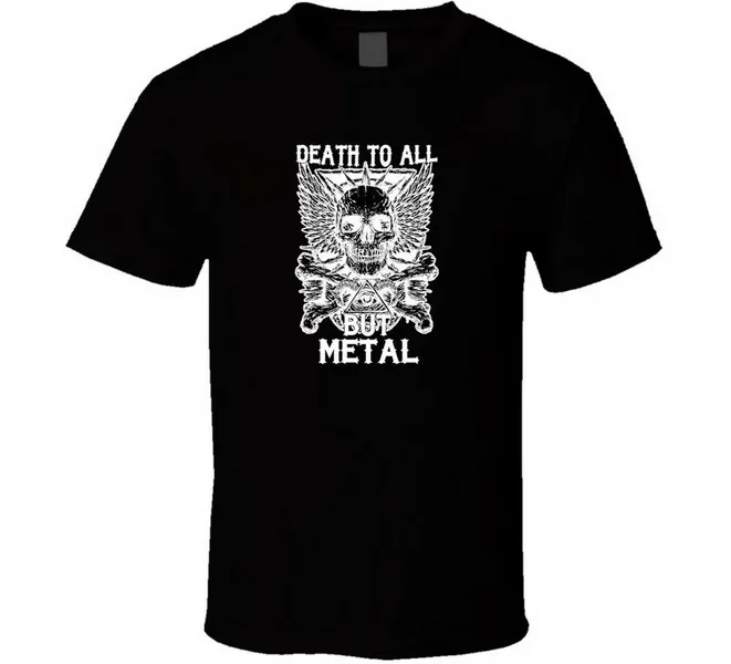 Новая черная белая футболка с логотипом Death To All But Metal для мужчин Бесплатная