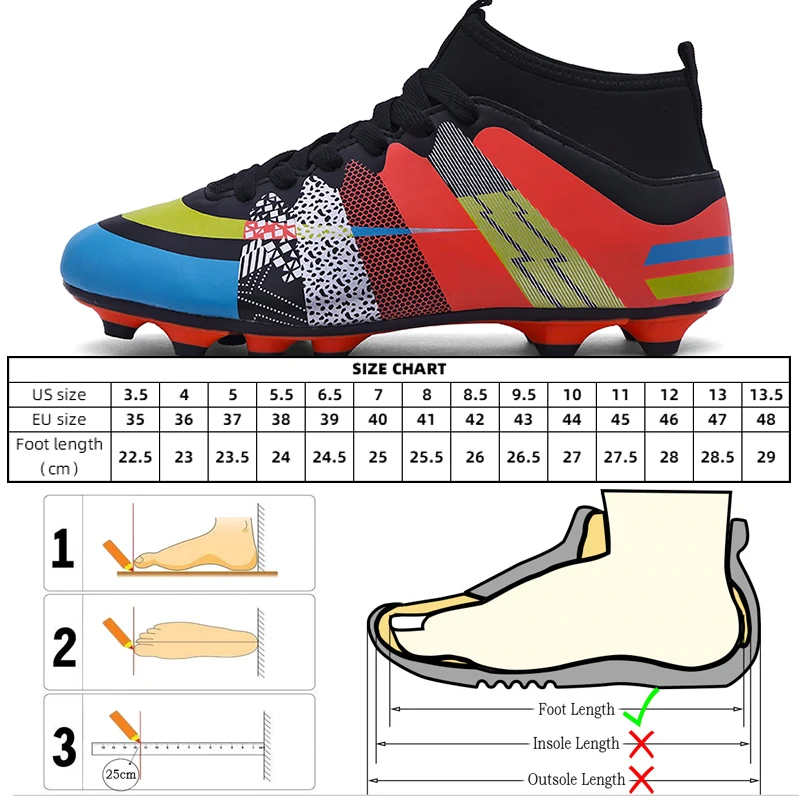 

Men Football Soccer Boots Athletic Soccer Shoes 2021 New Leather High Top Soccer Cleats Training Football Sneaker Man