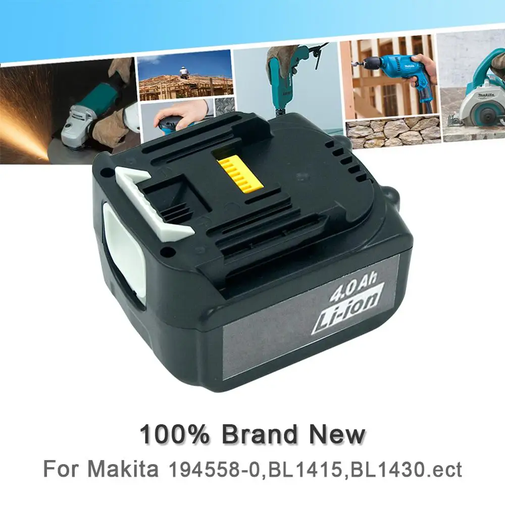 2 шт 14,4 V 4.0Ah литий-ионные аккумуляторы для Батарея для Makita BL1430 BL1440 BDF343 BL1415 194066-1 194065-3 BDF446Z BJV140