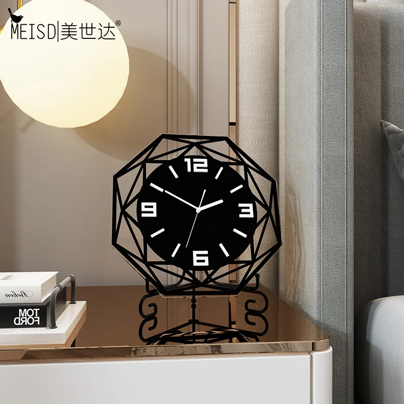

MEISD Quality Modern Design Black Table Clock Quartz Silent Desktop Clock Home Decoration Desk Toy Watch Free Shipping Horloge