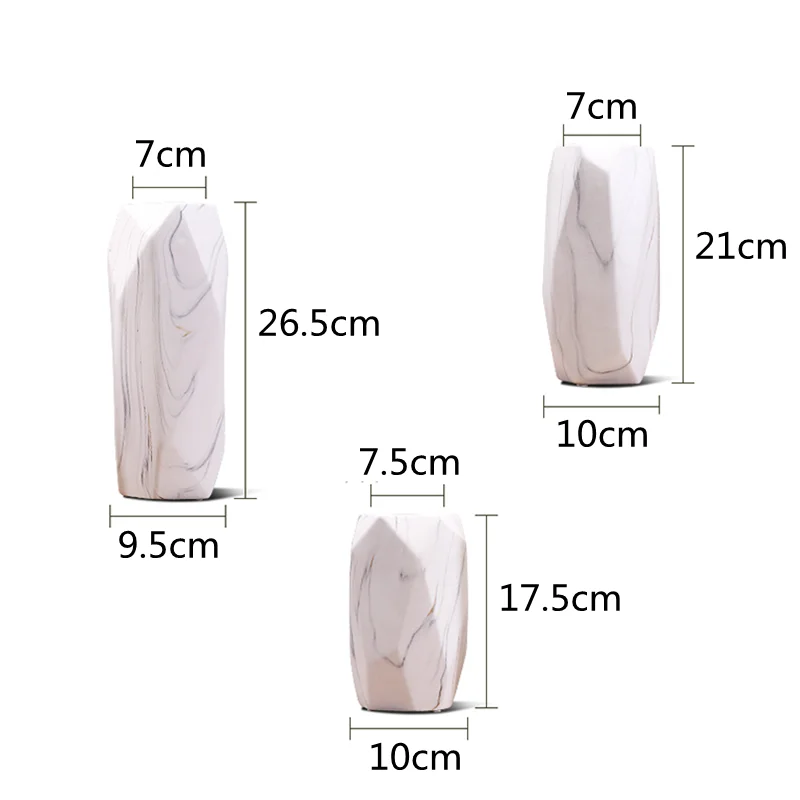 Керамическая ваза в скандинавском стиле с мраморным рисунком украшения для дома