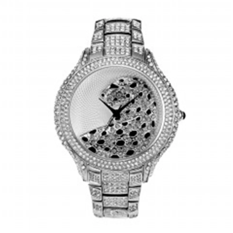 leopard 2 silver MISSFOX элегантные роскошные часы для женщин модные серебряные часы Леопард большой циферблат женские часы Reloj Mujer Montre Femme - Цвет: leopard 2 silver