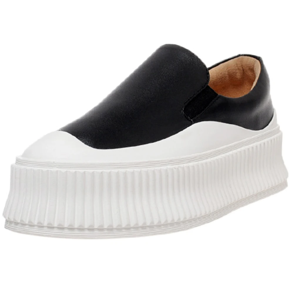 

DORATASIA New Trendy Girl Comfort High Platform Flats mixed-color slip-on Loafers Women Fashion Genuine Leather Shoes Woman