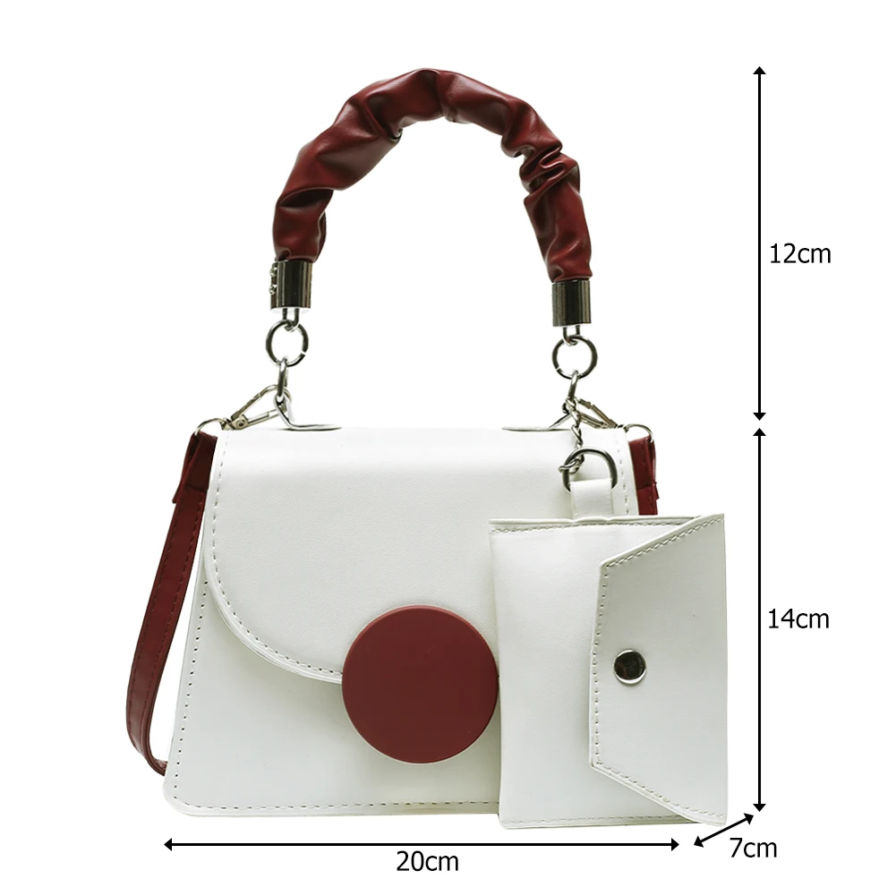 

Youth Ladies Simple Versatile Bags Portable Women Pleated Handbag Tote PU Leather Lady Elegant Small Shoulder Bag