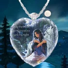Ожерелье с кулоном в форме волка из хрусталя в форме сердца, женское ювелирное изделие, металлический аксессуар с животными, подарки для женщин