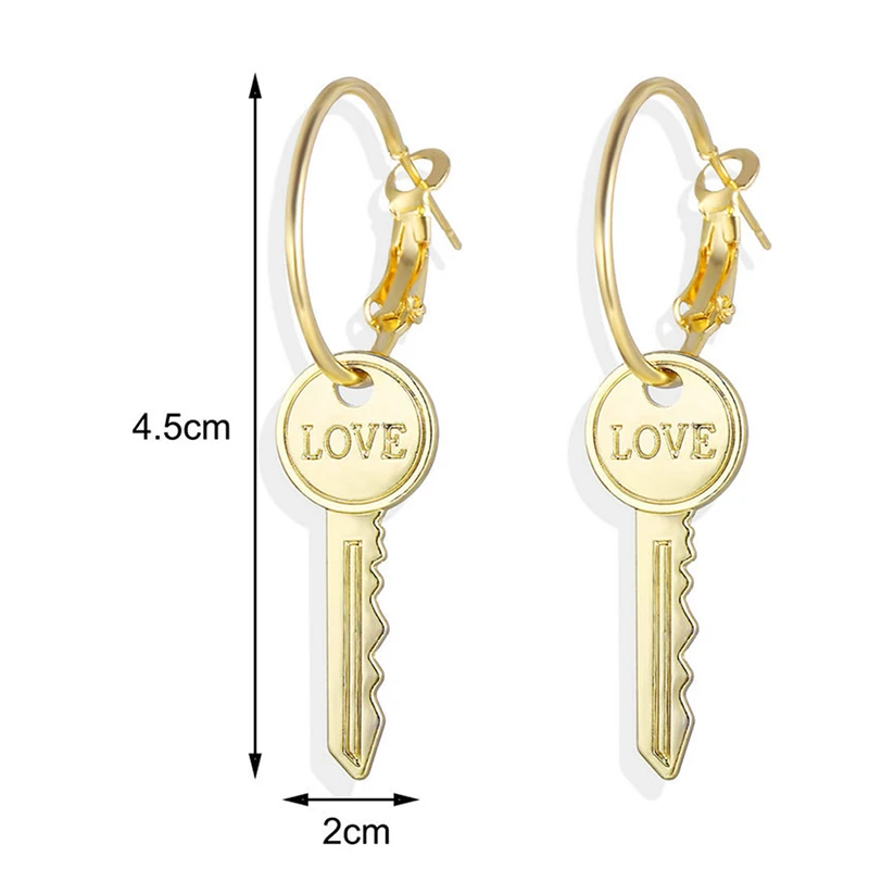 Серьги для ключей 1 пара Женские Ювелирные изделия креативные простые винтажные