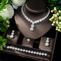 hibride flower design dubai bridal dress accessories ring bracelets earrings necklace set jewelry sets for women wedding n 1043