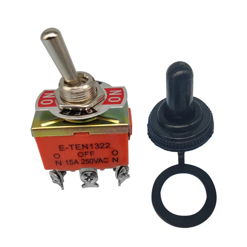 High Quality 1pcs E-TEN1322 15A/250V DPDT 3 Position 6 Pin Waterproof On--On Miniature Toggle Orange | Обустройство дома
