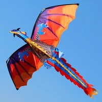 outdoor colorful 3d dragon flying kite with 100m tail line children kids toys