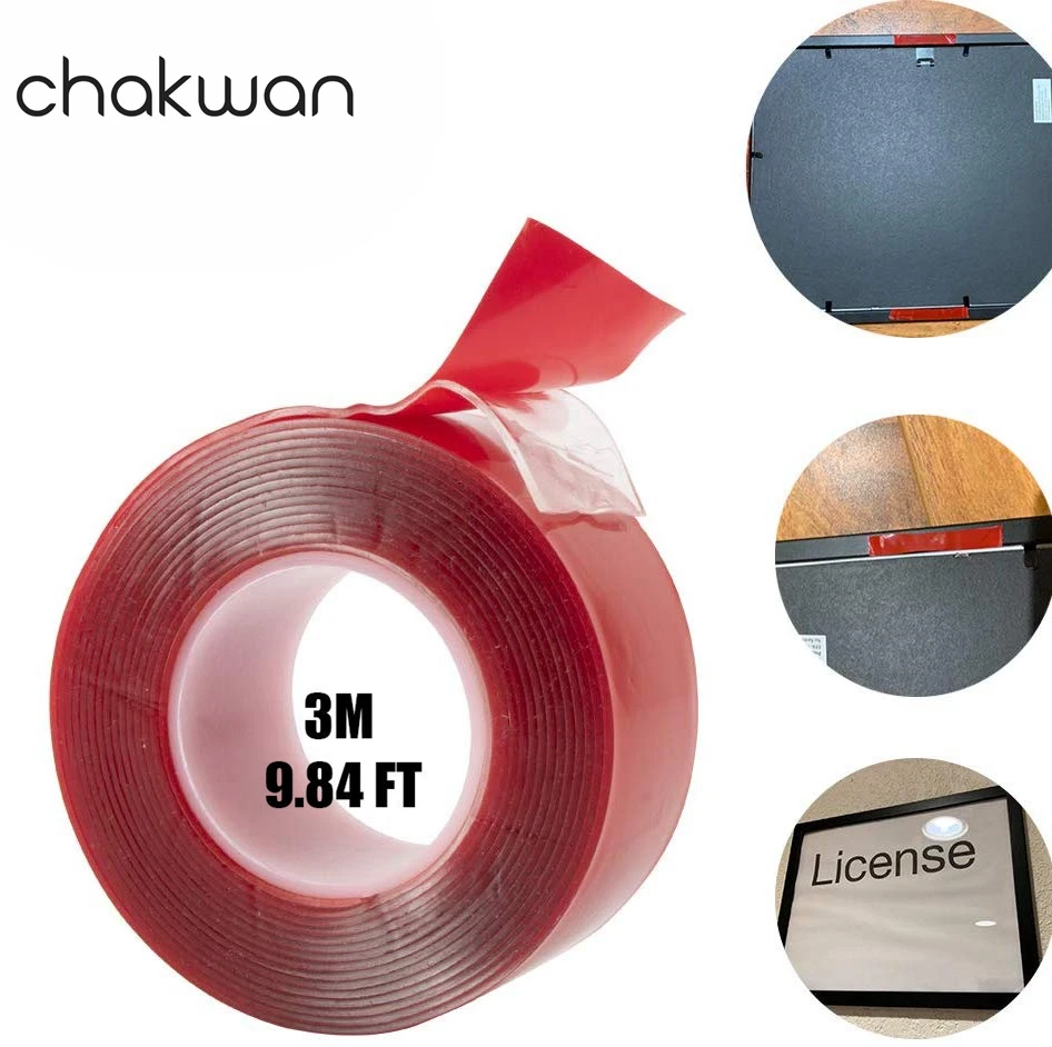 Двусторонняя клейкая лента 3 м прочная двусторонняя прозрачная сверхвязкая