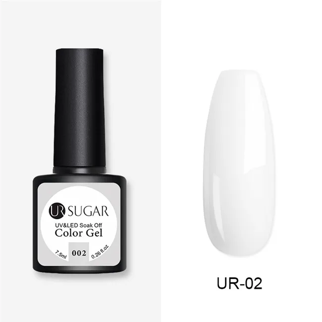 UR-02 Ur Sugar, 7,5 мл, более дешевая цена, Цветной Гель-лак, высокое качество, замачиваемый, УФ светодиодный Гель-лак для ногтей, Базовое покрытие, не протирает верхнее покрытие - Цвет: UR-02