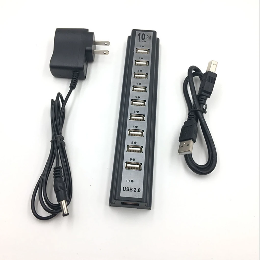 10 Порты usb-хаб Мульти USB разветвитель EU/штепсельная вилка американского стандарта