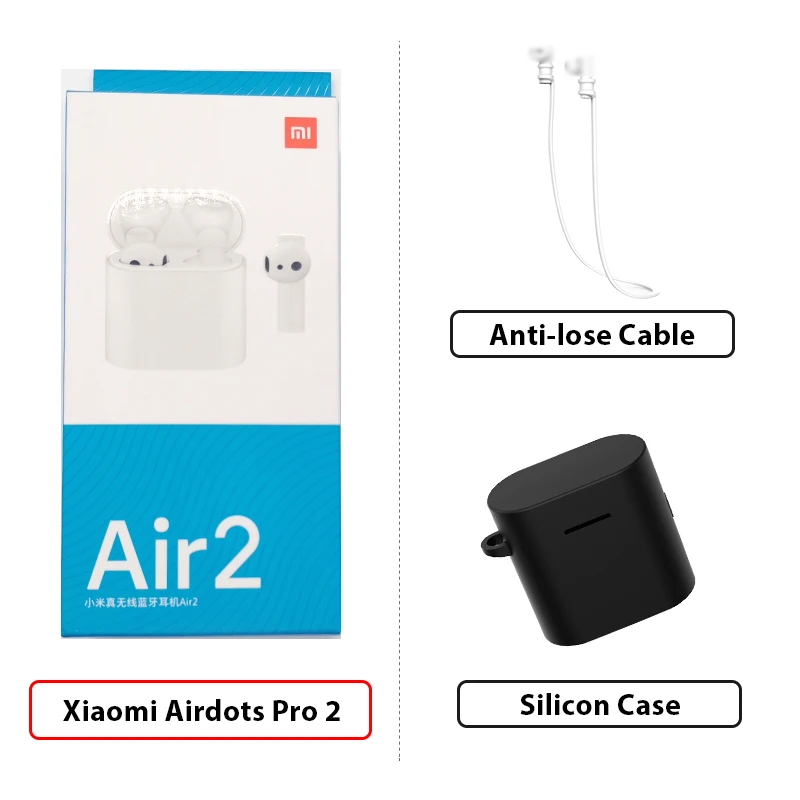 Add Cable BLCase Новые Xiao mi Airdots Pro 2 mi True беспроводные наушники 2 TWS наушники Air 2 LHDC управление двойным mi C ENC Airdots Pro 1 - Цвет: Add Cable BLCase