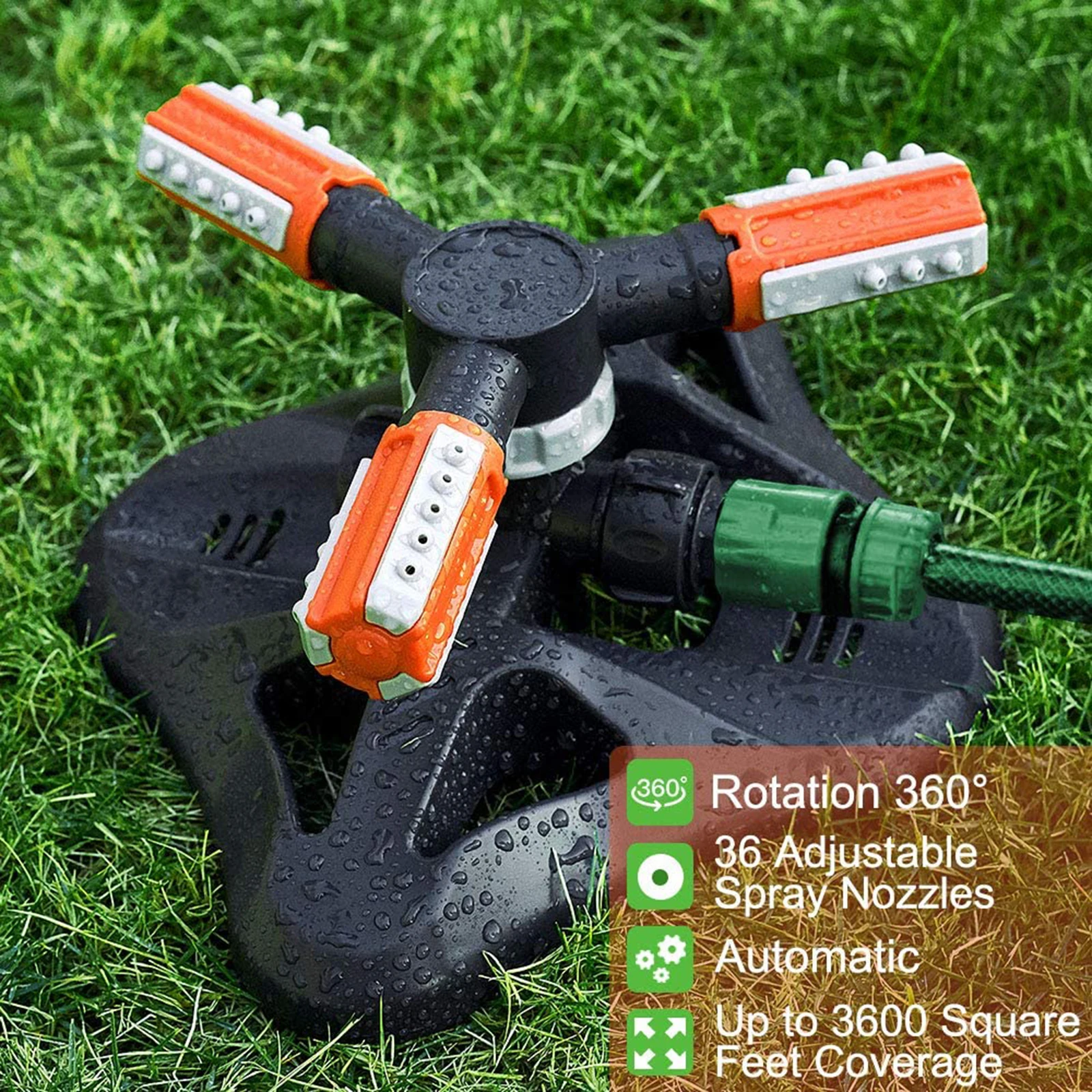 

Garden Sprinklers Automatic Watering Grass Lawn 360 Rotating Water Sprinkler 3 Arms Nozzles Garden Irrigation Tools 2020