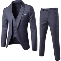 2021 mens fashion slim suits business casual clothing groomsman three piece suit blazers jacket pants trousers vest sets s 6xl