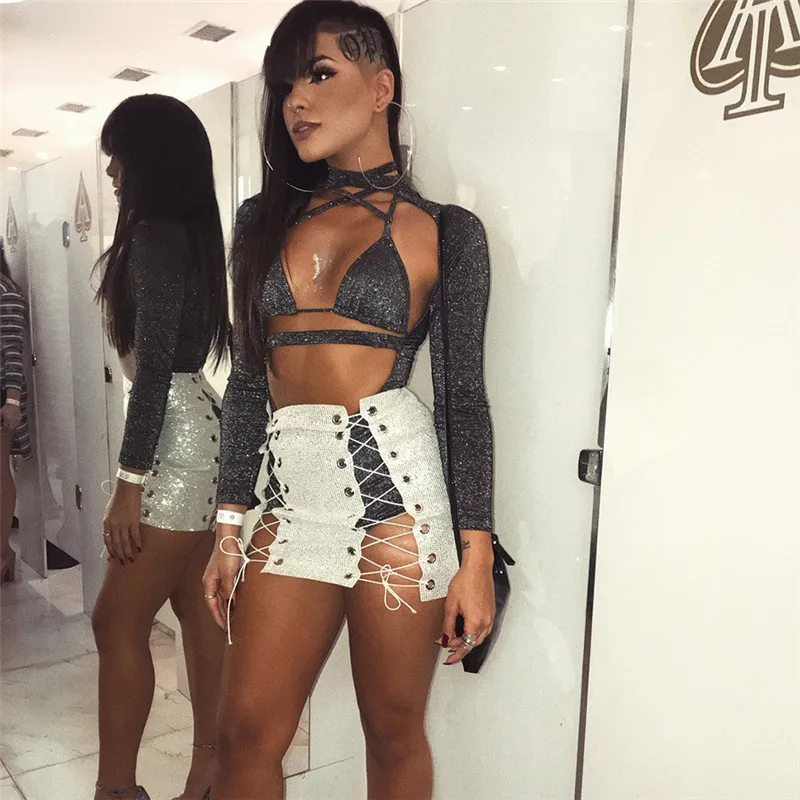 Соблазнительное боди с открытой спиной бандажные комбинезоны длинным рукавом