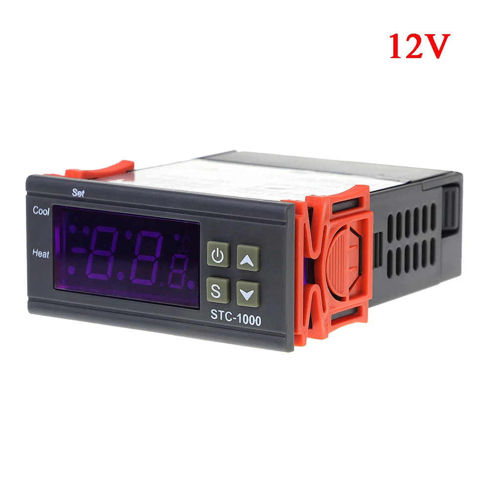12V СВЕТОДИОДНЫЙ цифровой регулятор температуры STC-1000 12 В 12 в 24 В 220 В термостат и нагреватель управление кулером - Цвет: 12V