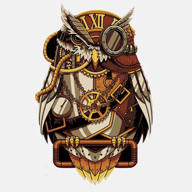 

Decor Motorcycle Decals Mechanical Pirate Owl Decorative Accessories Creative Sunscreen Waterproof Car Stickers PVC,16cm*11cm